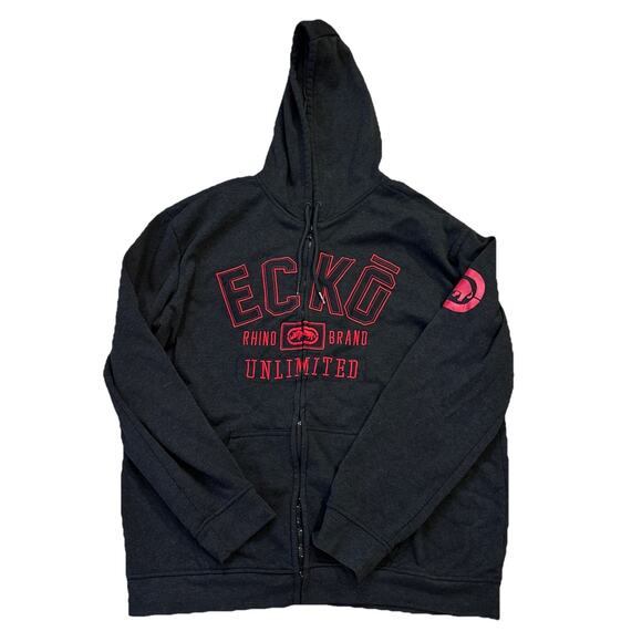 Vintage ECKO Unltd Red Hoodie Sweatshirt Size XXL Y2K Street Graphic - Picture 1 of 4